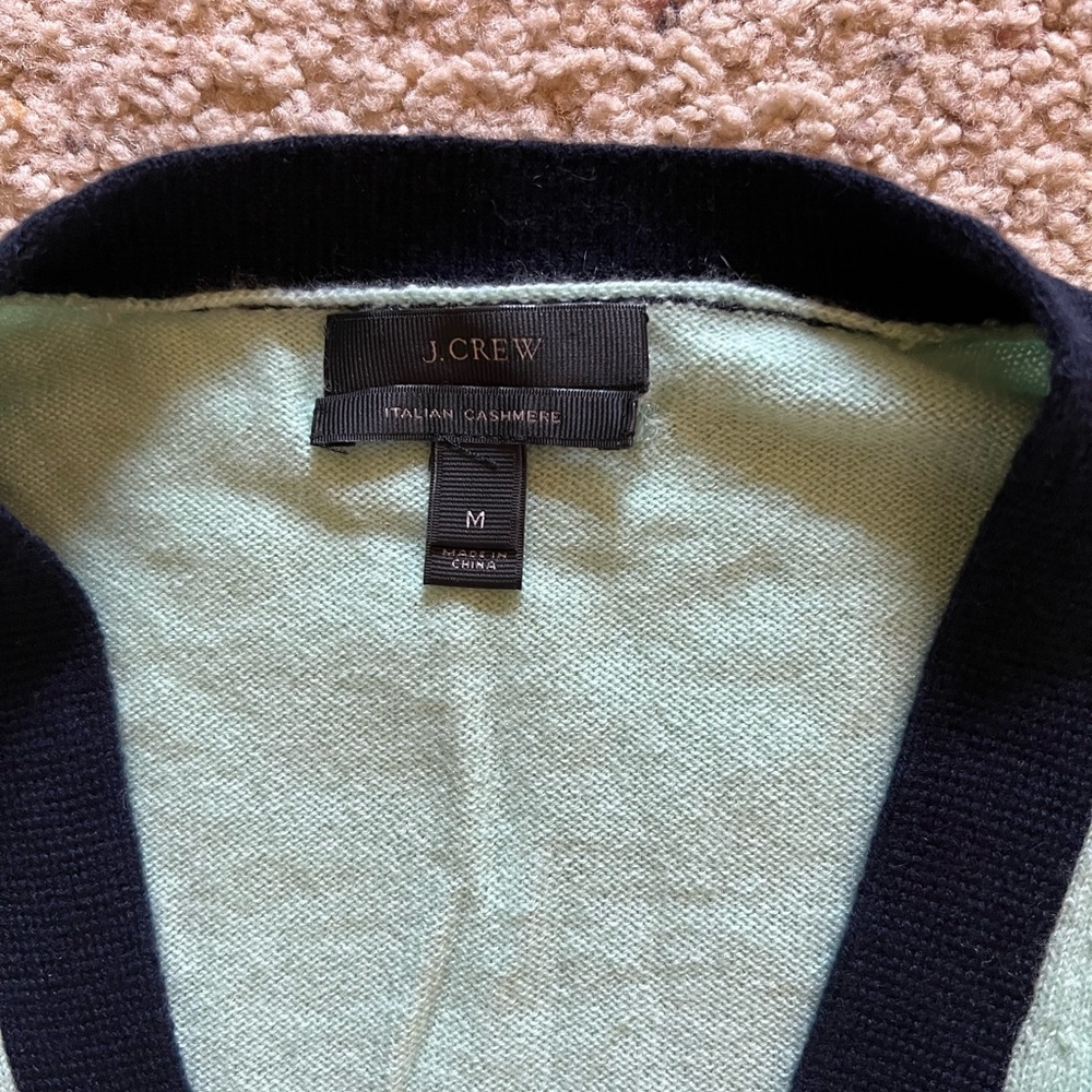 NWOT J.Crew Collection Cashmere Colorblock Cardigan - Picture 5 of 5